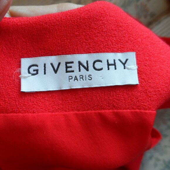 New Givenchy Red Wool Crepe Sheath Dress SIze FR 38- US 6 - Picture 12 of 16